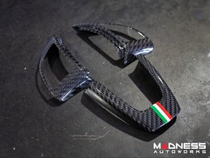 FIAT 500 Steering Wheel Trim - 3 piece kit - Carbon Fiber - Italian Racing Stripe